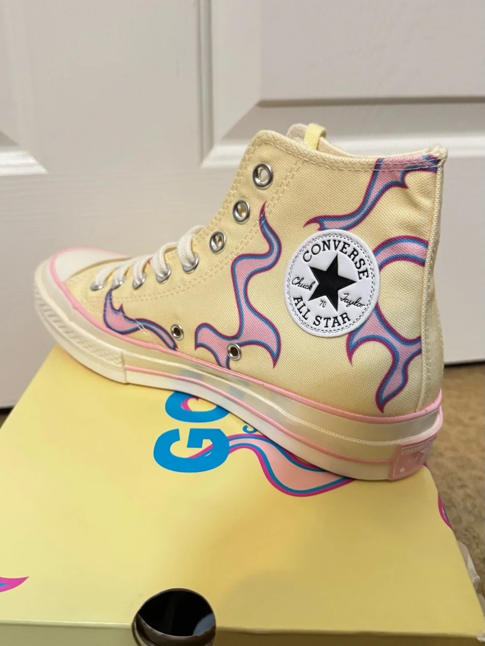 CONVERSE Chuck 70 x GOLF le FLEUR Yellow Flame High Tops – Men’s 6.5 - Picture 1 of 6